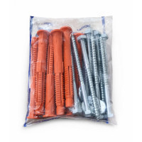 Klima Dış Ünite Ayağı Montaj - Mantolama Vida + Dübel Seti | 12mm × 120mm | 10’lu Paket