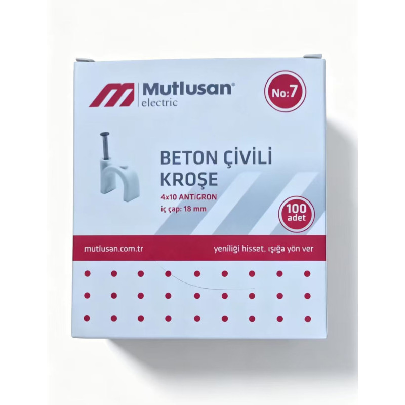 Mutlusan No:7 Beton Çivili Kroşe (4x10) - 100 Adet Mutlusan No:7 Beton Çivili Kroşe (4x10) - 100 Adet