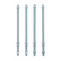 Gijon Saplama Tij Seti M8 | 30 cm Galvaniz Kaplı Paslanmaz - 4'lü Set