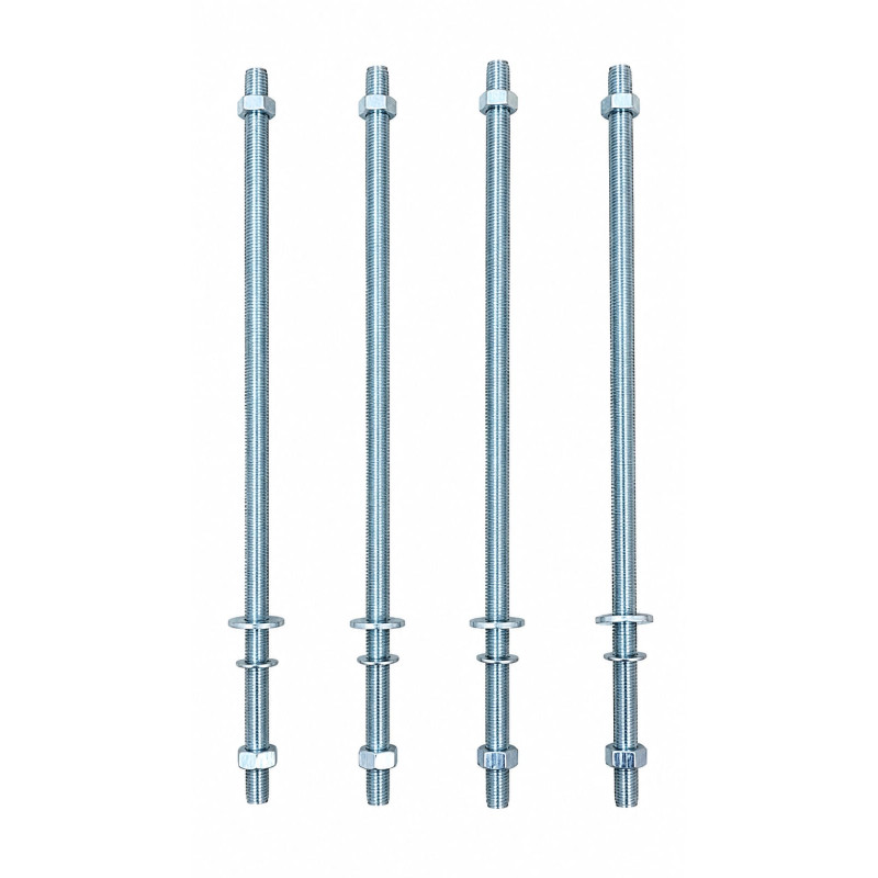 Gijon Saplama Tij Seti M8 | 30 cm Galvaniz Kaplı Paslanmaz - 4'lü Set Gijon Saplama Tij Seti M8 | 30 cm Galvaniz Kaplı Paslanmaz - 4'lü Set